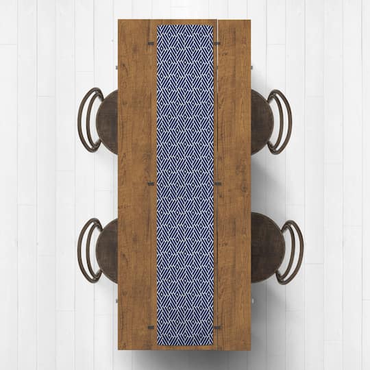 Navy Diamonds Outdoor Table Runner